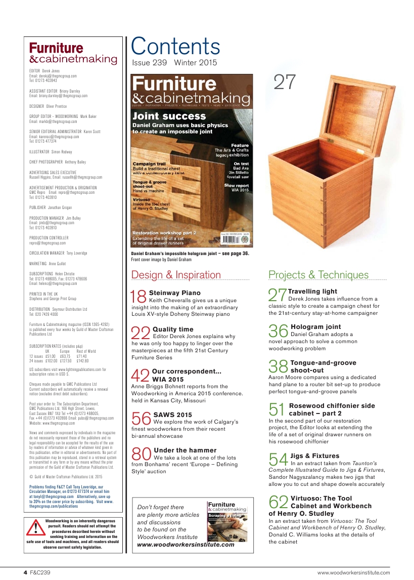 Furniture & Cabinetmaking 239 2015-Winter